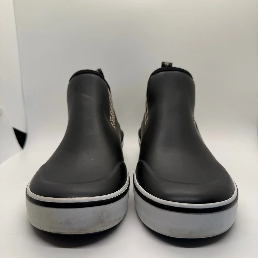 Hush Puppies Rain Check Black Houndstooth Rubber Rain Boots HW06730-002 Mens 6